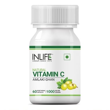 INLIFE Natural Vitamin C Amla Extract for Immunity(1000mg), 60 capsules Unflavoured