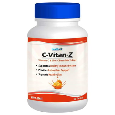 Healthvit C-Vitan Z Vitamin C(500mg) and Zinc,  60 tablet(s)  Unflavoured 