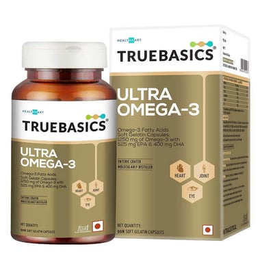 TrueBasics Ultra Omega-3 Fatty Acids (EPA 525mg & DHA 375mg), 60 capsules