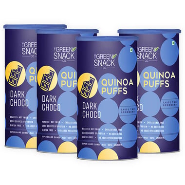 The Green Snack Co. Quinoa Puffs - Pack of 4,  Dark Choco  150 g 