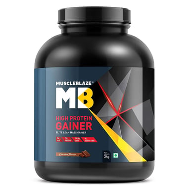 MuscleBlaze High Protein Lean Mass Gainer Powder, 6.6 lb Chocolate