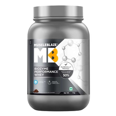 MuscleBlaze Biozyme Performance Whey Protein Powder (Old MRP), 2.2 lb Rich Chocolate