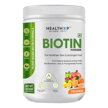 HealthXP Plant Based Biotin Powder, 250 g Orange