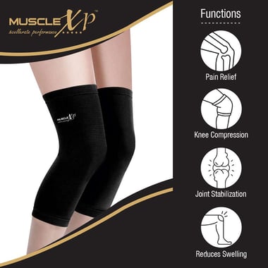 MuscleXP Knee Cap,  Black  Large 