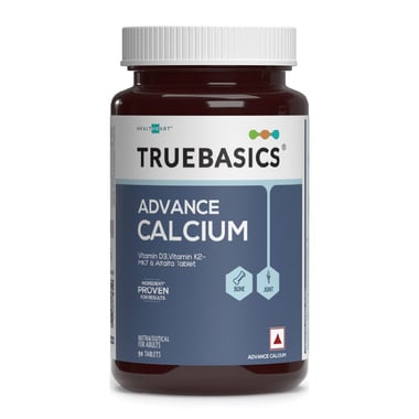 TrueBasics Advance Calcium Vitamin D3 & K2MK7,  90 tablet(s)  Unflavoured 