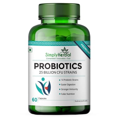 Simply Herbal Probiotics, 60 capsules Unflavoured