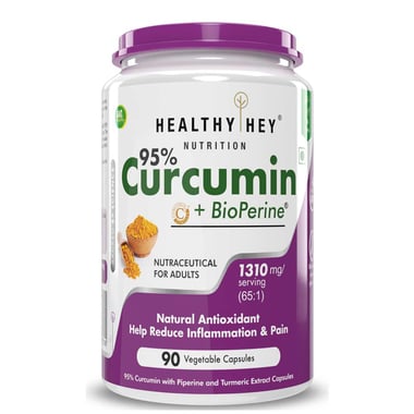 HealthyHey Nutrition Curcumin with Bioperine,  90 capsules 