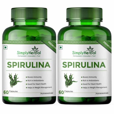 Simply Herbal Spirulina (Pack of 2),  60 capsules 