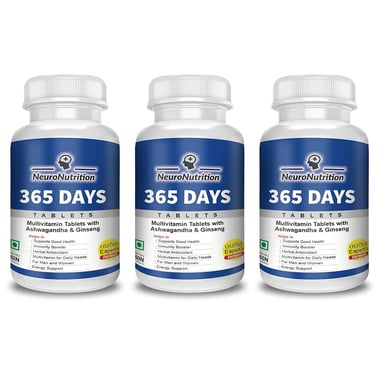 NeuroNutrition 365 Days,  60 tablet(s)  Unflavoured (Pack of 3) 