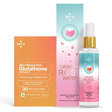 Setu Skin: Renew Fizz & Organic Rose Water 100 ml Combo,  Orange  30 tablet(s) 