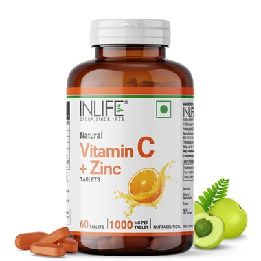 INLIFE Vitamin C + Zinc, 60 tablet(s) Orange