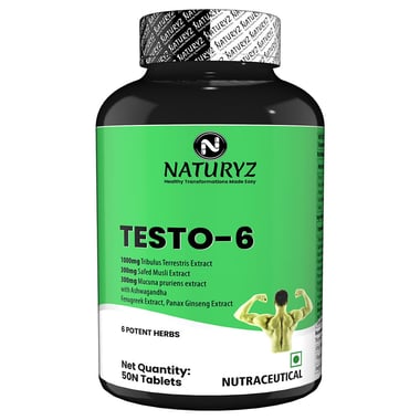 Naturyz Testo-6 Testosterone Booster Tribulus & Ashwagandha, 50 tablet(s) Unflavoured