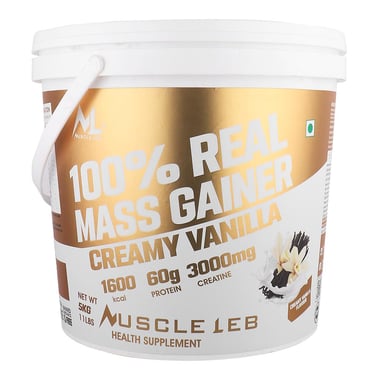 Muscle Leb 100% Real Mass Gainer,  11 lb  Creamy Vanilla 