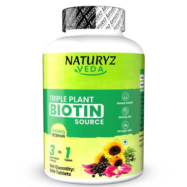 Naturyz Veda Triple Plant Biotin, 90 tablet(s) Unflavoured