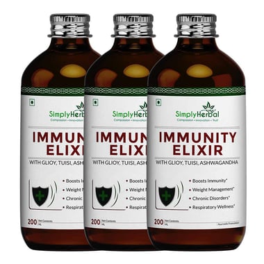 Simply Herbal Immunity Elixir Syrup (Pack of 3), 200 ml