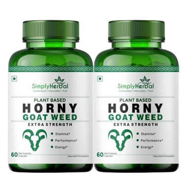 Simply Herbal Horny Goat Weed Extract (Pack of 2), 60 capsules