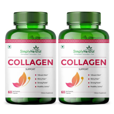 Simply Herbal Collagen Support 1000mg, 60 capsules Unflavoured (Pack of 2)