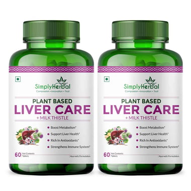 Simply Herbal Plant Based Liver Detox + Milk Thistle (Pack of 2),  60 tablet(s) 
