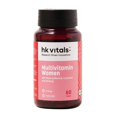 HealthKart HK Vitals Multivitamin Women with Ginseng, Ginkgo Biloba, Soya-Isoflavones & Lycopene,  60 tablet(s)  Unflavoured 
