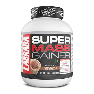 Labrada Super Mass Gainer, 6.61 lb Chocolate Ice Cream