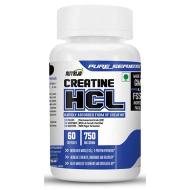 NutriJa Creatine HCL 750mg,  Unflavoured  60 capsules 