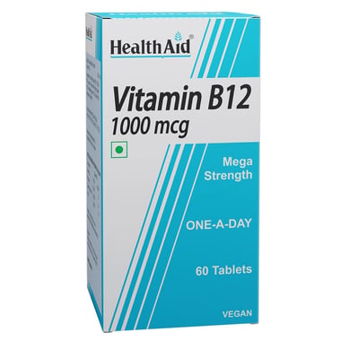 HealthAid Vitamin B12 1000mcg Mega Strength,  60 tablet(s)  Unflavoured 