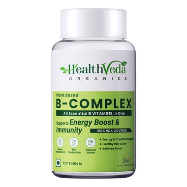 Health Veda Organics Plant Based B-Complex, 120 tablet(s) Unflavoured