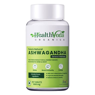 Health Veda Organics Ashwagandha, 60 tablet(s)