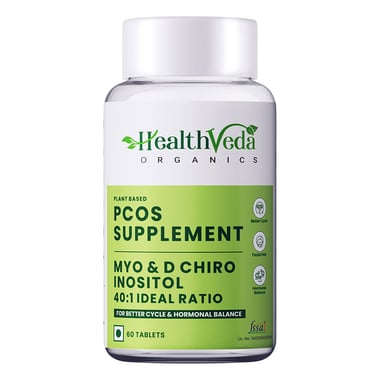 Health Veda Organics Plant Based PCOS Supplement, 60 tablet(s) Unflavoured