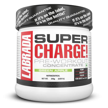 Labrada Super Charge Pre Workouts, 0.69 lb Green Apple