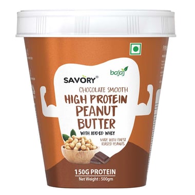 Savory Chocolate High Protein Peanut Butter,  500 g  Smooth 