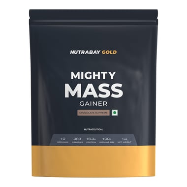 Nutrabay Gold Mighty Mass Gainer,  2.2 lb  Chocolate Supreme 