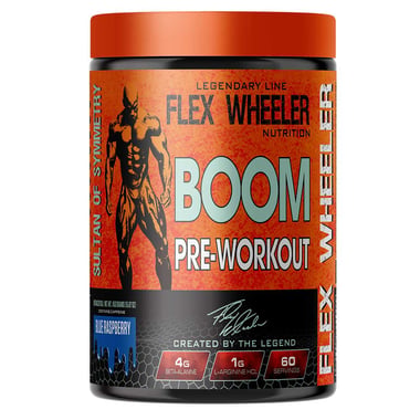 Flex Wheeler Nutrition Boom Pre Workout, 0.99 lb Blue Raspberry