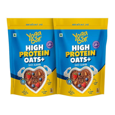 Yogabar High Protein Oats, 850 g Choco Almond (Pack of 2)