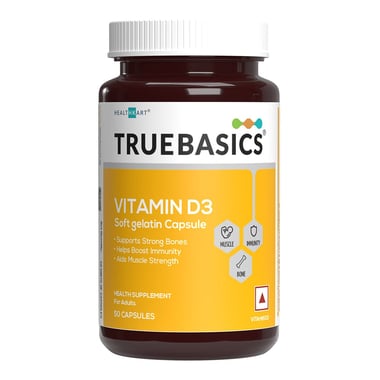 TrueBasics Vitamin D3 600iu,  50 capsules  Unflavoured 