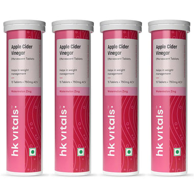 HealthKart HK Vitals ACV 750 mg Effervescent,  60 tablet(s)  Watermelon 