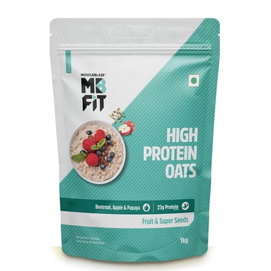 MuscleBlaze High Protein Oats, 1 kg Fruit & Super Seeds