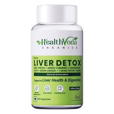 Health Veda Organics Plant Based Liver Detox,  60 capsules 