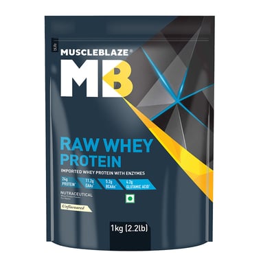 MuscleBlaze Raw Whey Protein, 2.2 lb Unflavoured