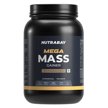 Nutrabay Gold Mega Mass Gainer,  2.2 lb  Rich Chocolate Creme 