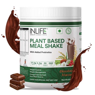 INLIFE Plant Based Meal Replacement Shake, 500 g Chocolate