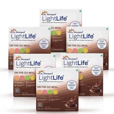 Dr. Morepen LightLife On-The-Go Meal,  5 sachets/pack  Chocolate (Pack of 5) 