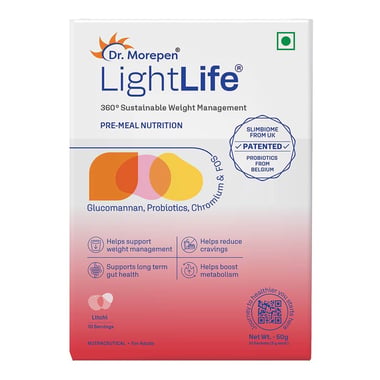 Dr. Morepen LightLife Pre-Meal Nutrition,  10 sachets/pack  Litchi 