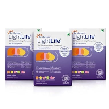 Dr. Morepen LightLife Pre-Meal Nutrition, 10 sachets/pack Assorted (Pack of 3)