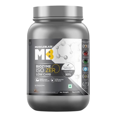 MuscleBlaze Biozyme Iso-Zero, 2.2 lb Low Carb Ice Cream Chocolate