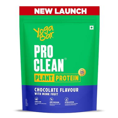 Yogabar Pro Clean Plant Protein,  1.1 lb  Chocolate with Monk Fruit 