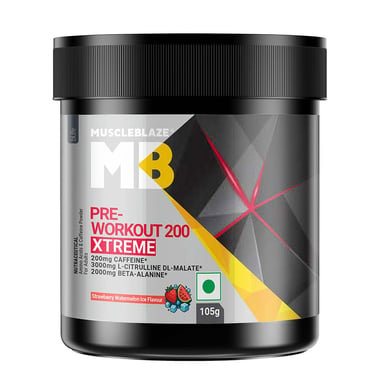 MuscleBlaze PRE Workout 200 Xtreme,  0.23 lb  Strawberry Watermelon Ice 