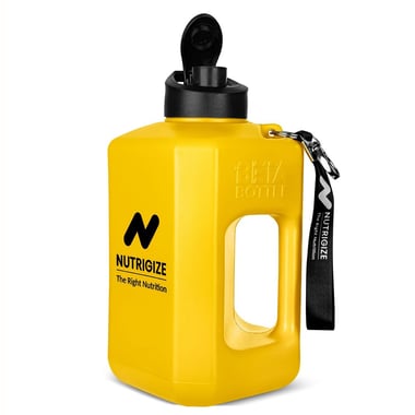 GHC Nutrigize Leakproof Gallon Water Bottle with Handle, Yellow 2 L