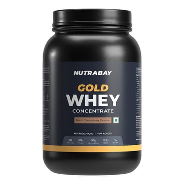 Nutrabay Gold Concentrate Whey Protein, 2.2 lb Rich Chocolate Creme