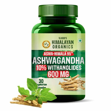 Vlado's Himalayan Organics Ashwagandha 10% Withanolides 600mg, 30 veggie capsule(s)
